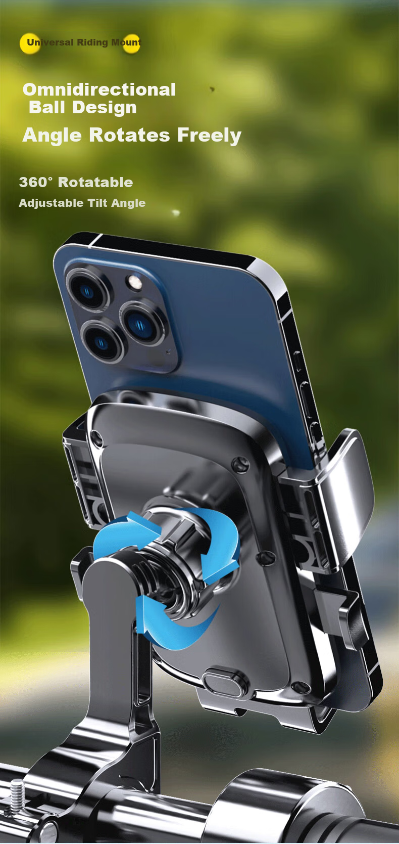 KOVOL Cycling Phone Mount for Bicycles, Electric Bikes, Mountain Bikes, E-Bikes, Motorcycles, Food Delivery, Shockproof Phone Holder 7