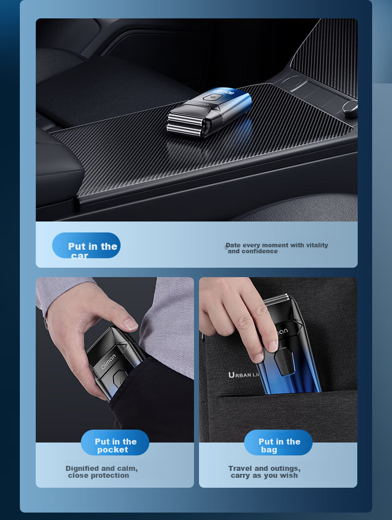 Qiman Whitening Hair Clipper Bald Head Shaving Device Electric Hair Trimmer Razor Reciprocating Shaver Self-Service Barber Shop Salon Professional Oil Head Fade Electric Hair Clipper QM6500 Gradient B 8