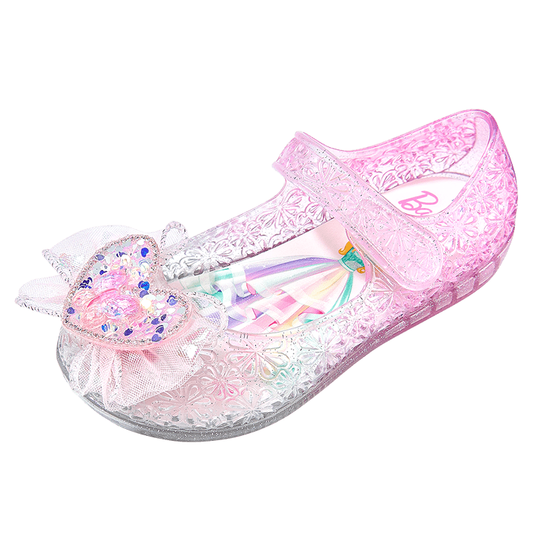 Barbie Kids Girls Summer Jelly Shoes Princess Crystal Water Sandals Outdoor DA7252 Light Blue Size 27