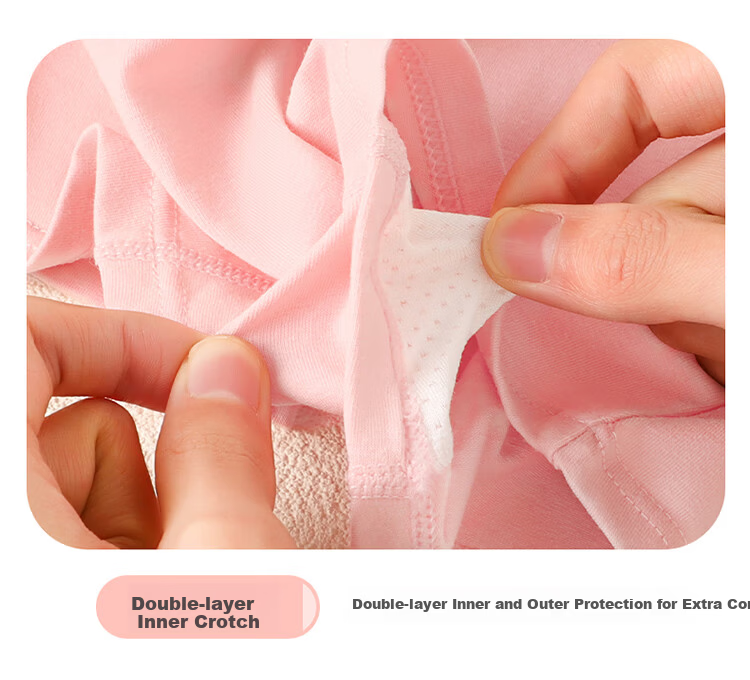 Bingxue Kapok Children's Cotton Underwear Girls' 7A Antibacterial Boxer Briefs Class A Mid-Large Kids Development Period No Pinch Four Seasons Underwear 10