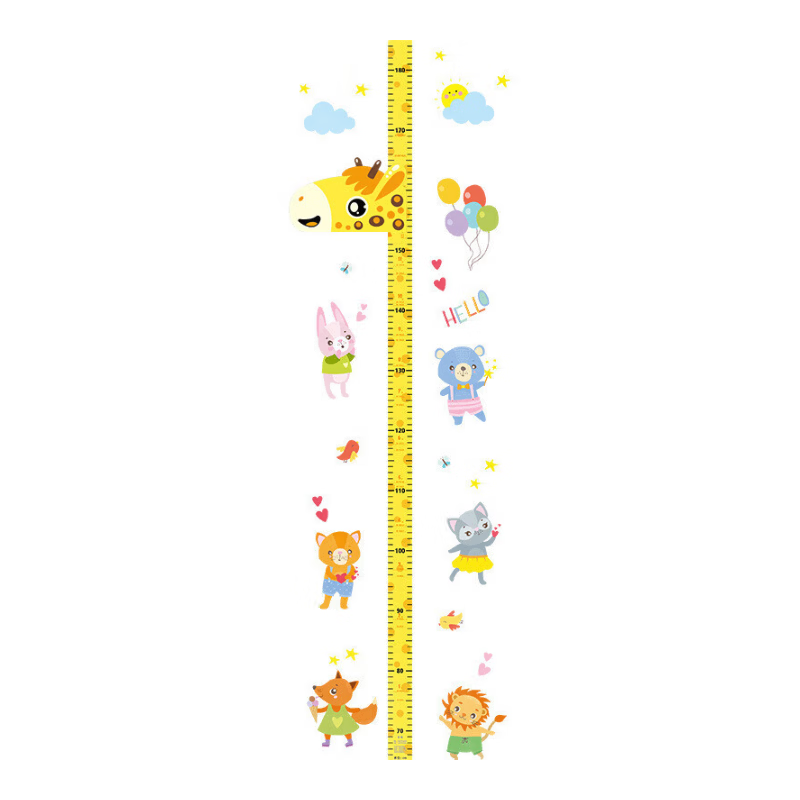 Modouyu Children's Height Chart Sticker, 3D Giraffe Design, Removable Cartoon Growth Chart, Height Measuring Tool for Babies And Childre