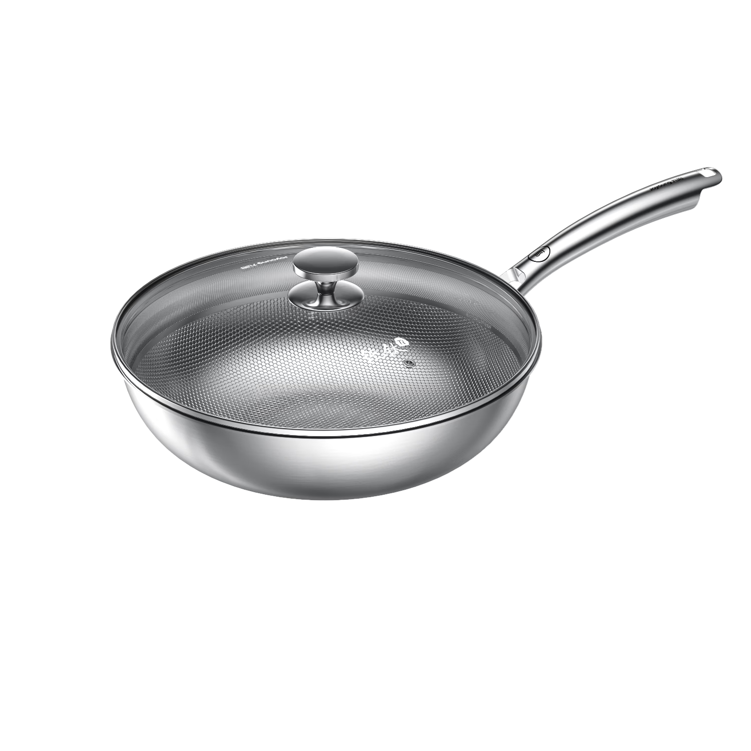 Joyoung 30cm Pure Titanium Non-Stick Stir-Fry Pan, Coating-Free, Compatible with Induction and Gas Stoves