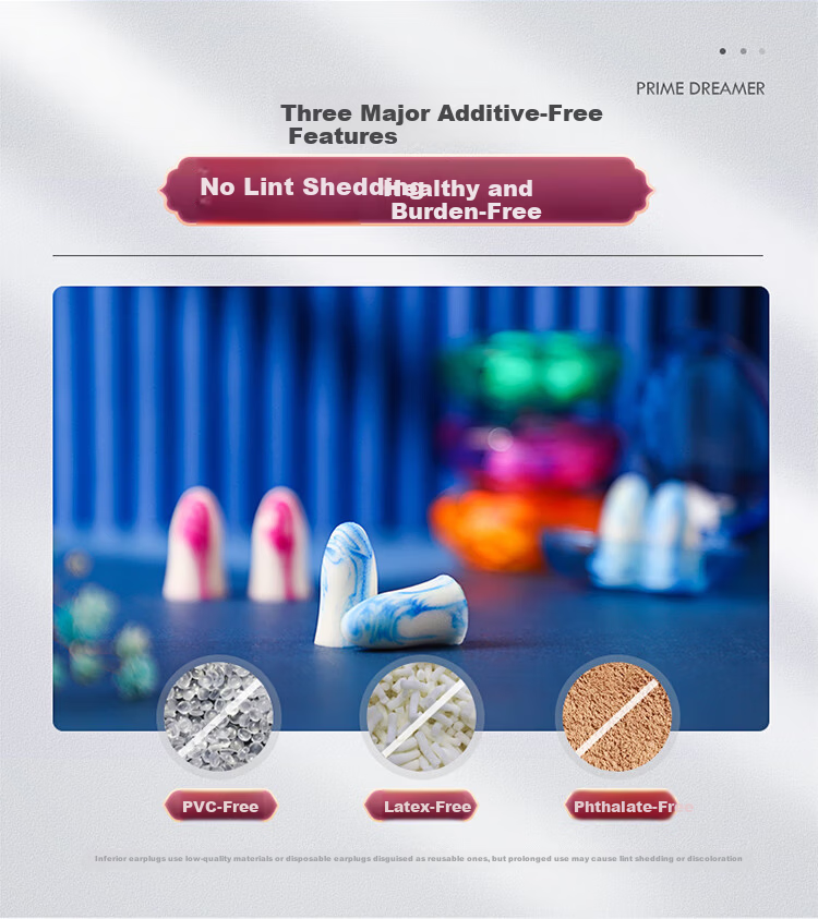 LingTing Soundproof Earplugs Noise Reduction Sleep Anti-Snoring for Men Women Students Nap Colorful 1 Pair + 1 Portable Case 6