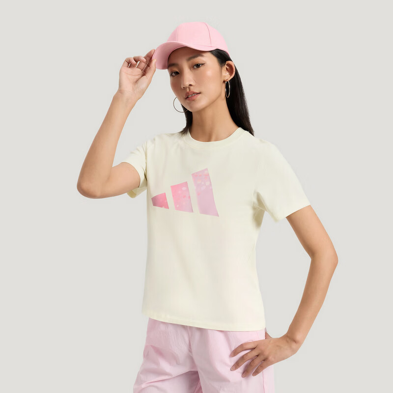 Adidas Women's Sporty Style FAV TEE Short Sleeve T-Shirt KS2867 Han Yu White L 2
