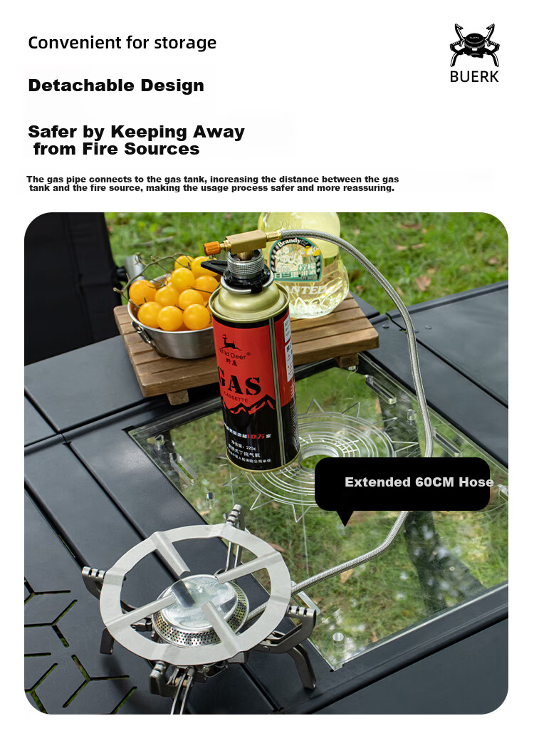 BUERK New Infrared Portable Foldable Split Cassette Stove Windproof Explosion-Proof Outdoor Camping Tea Cooking Gas Burner 6
