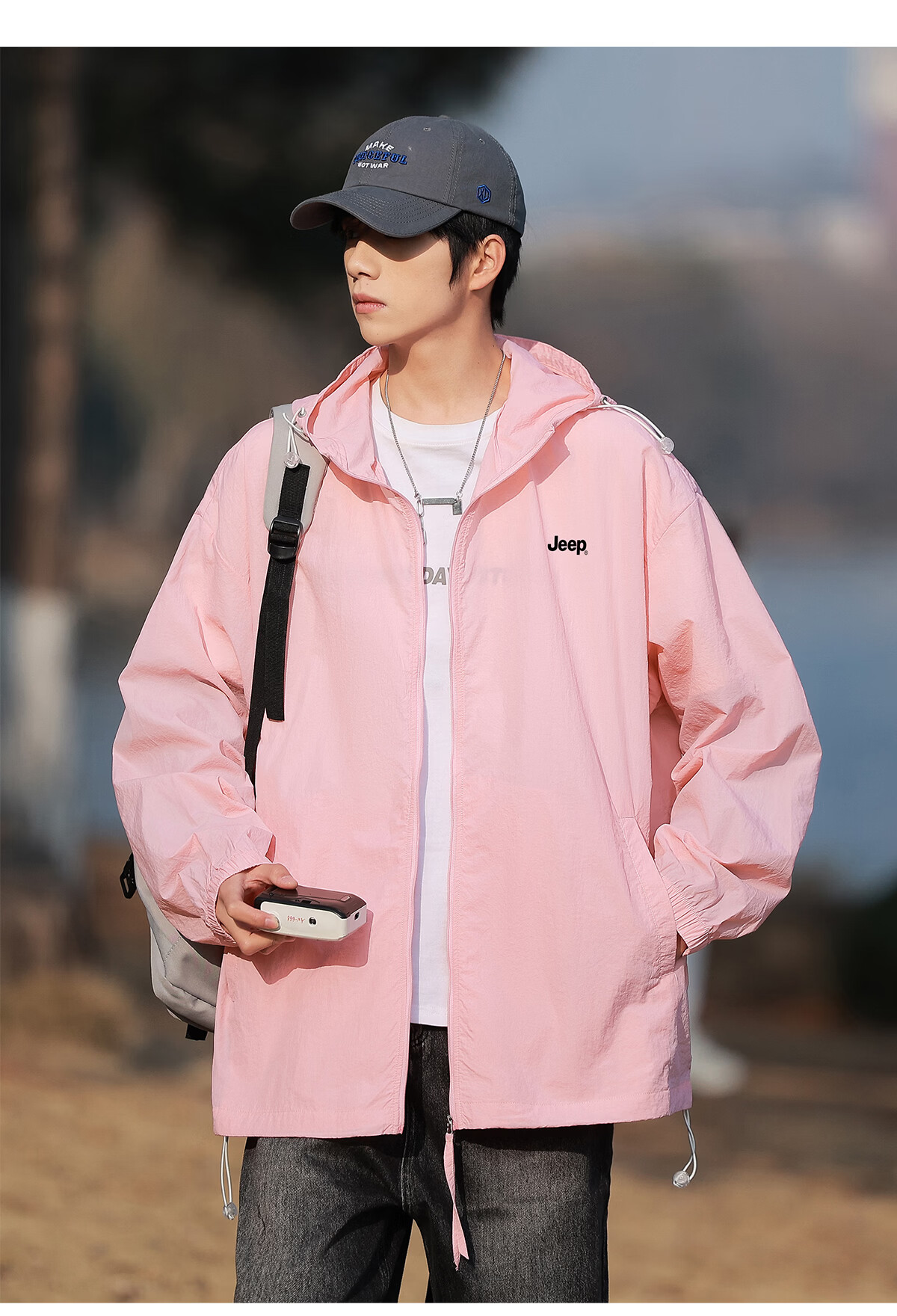 JEEP Summer Breathable Sun Protection Jacket Ice Silk Outdoor Sports Skin Jacket for Men and Women Couples 4XL Rock Gray 21
