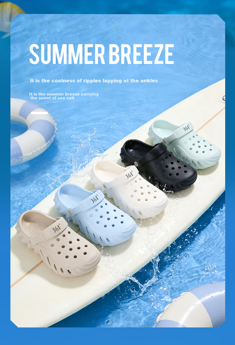 361° Whale Thick-Soled Clog Men's 2026 New Summer Quick-Dry Creek Shoes Non-Slip Slippers Men's Beach Shoes 10