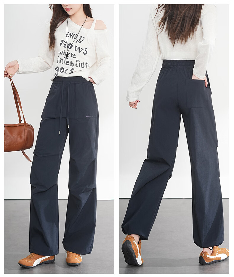 Borui Summer Lightweight Work Pants for Women 2026 New Quick-Dry Straight Casual Pants American Paratrooper Style 10