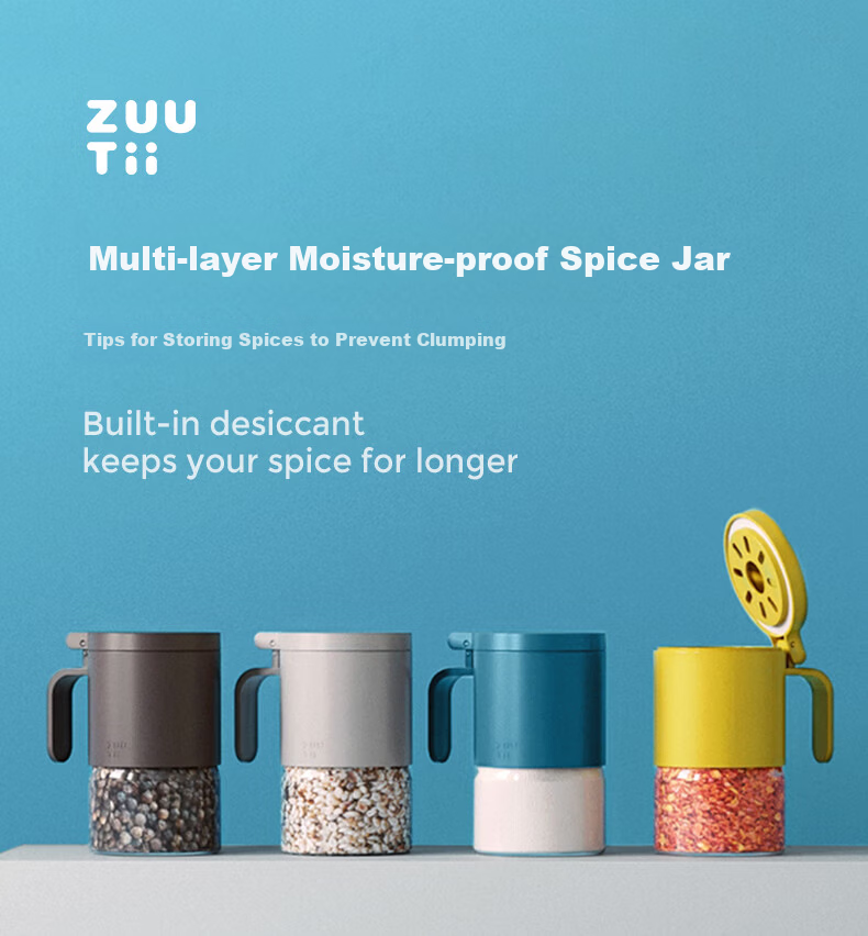 Zuutii Canadian Spice Jar Moisture-Proof High Borosilicate Seasoning Bottle Kitchen Salt Sugar Container Dark Gray 1