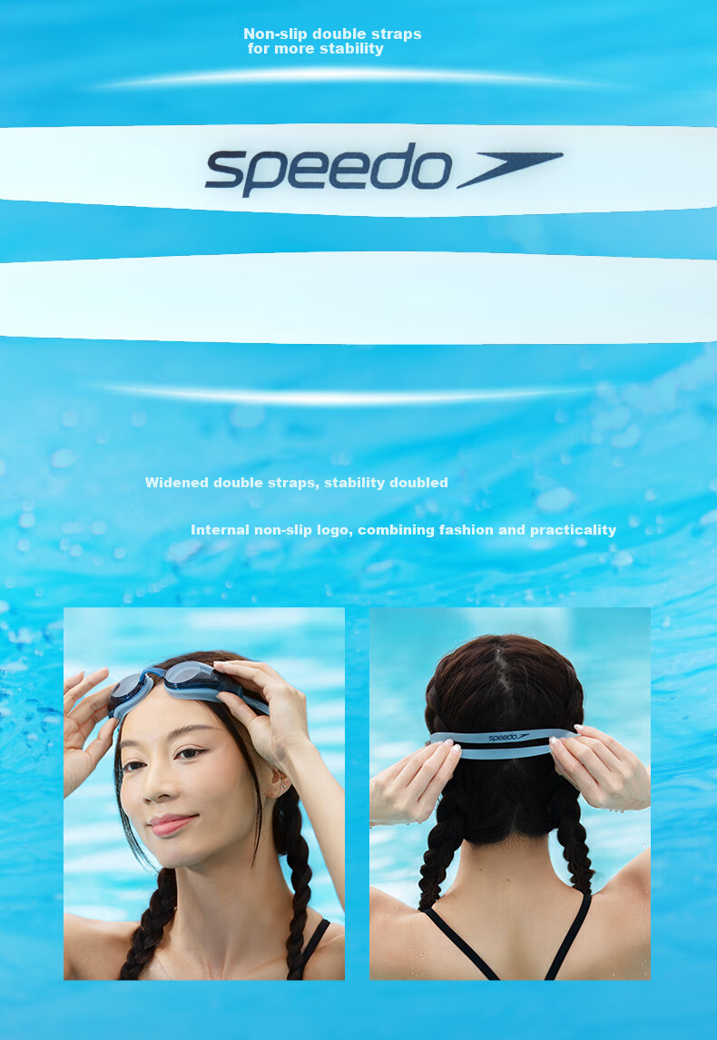 Speedo Freedom Series Swim Goggles Anti-Fog HD UV Protection Wide-Angle Comfortable 12