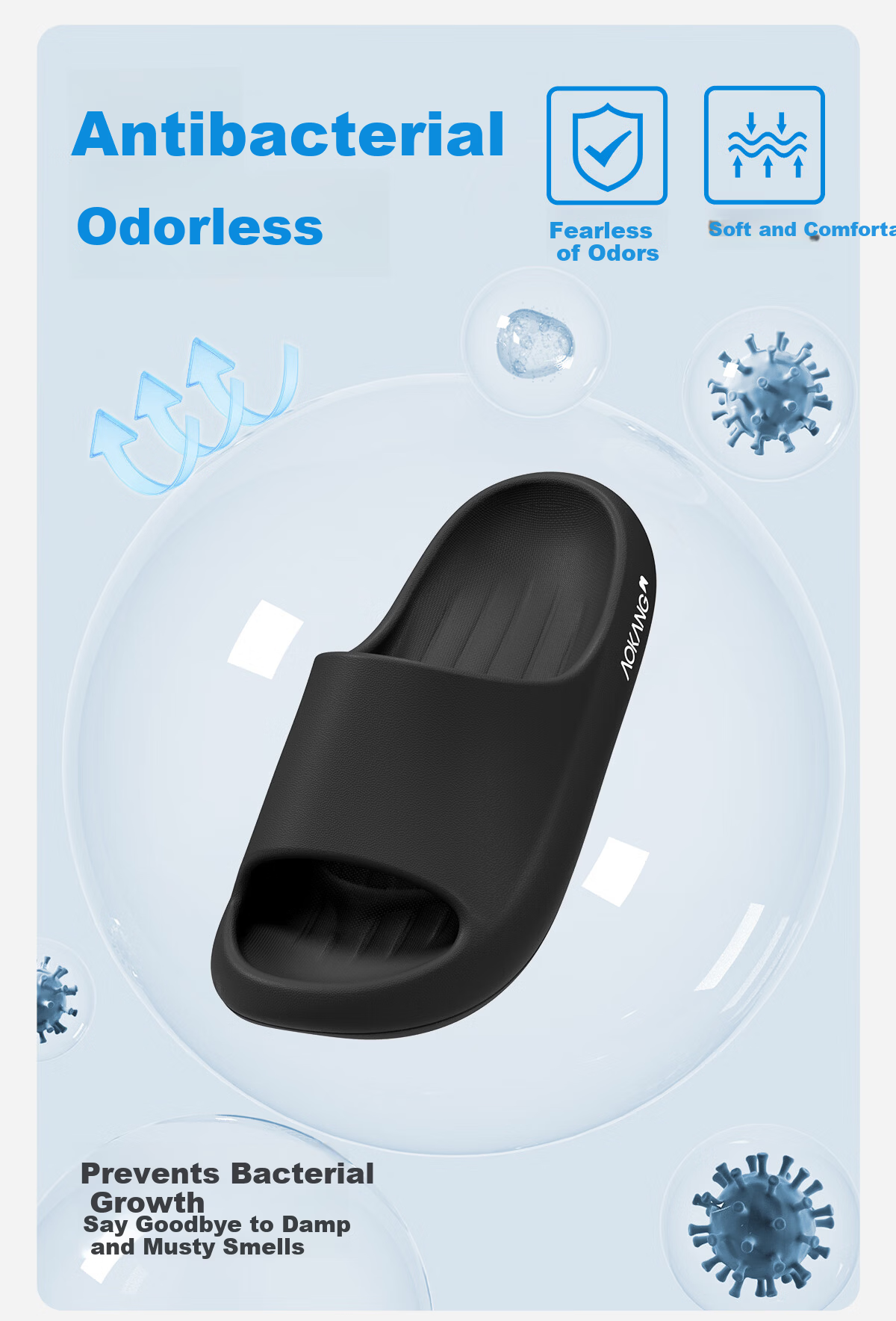 Aokang Men's Slippers Soft Cushioning Home Bathroom Shower Non-Slip Odor-Resistant Antibacterial EVA Thick Sole Summer Outdoor Women's Sandals 3