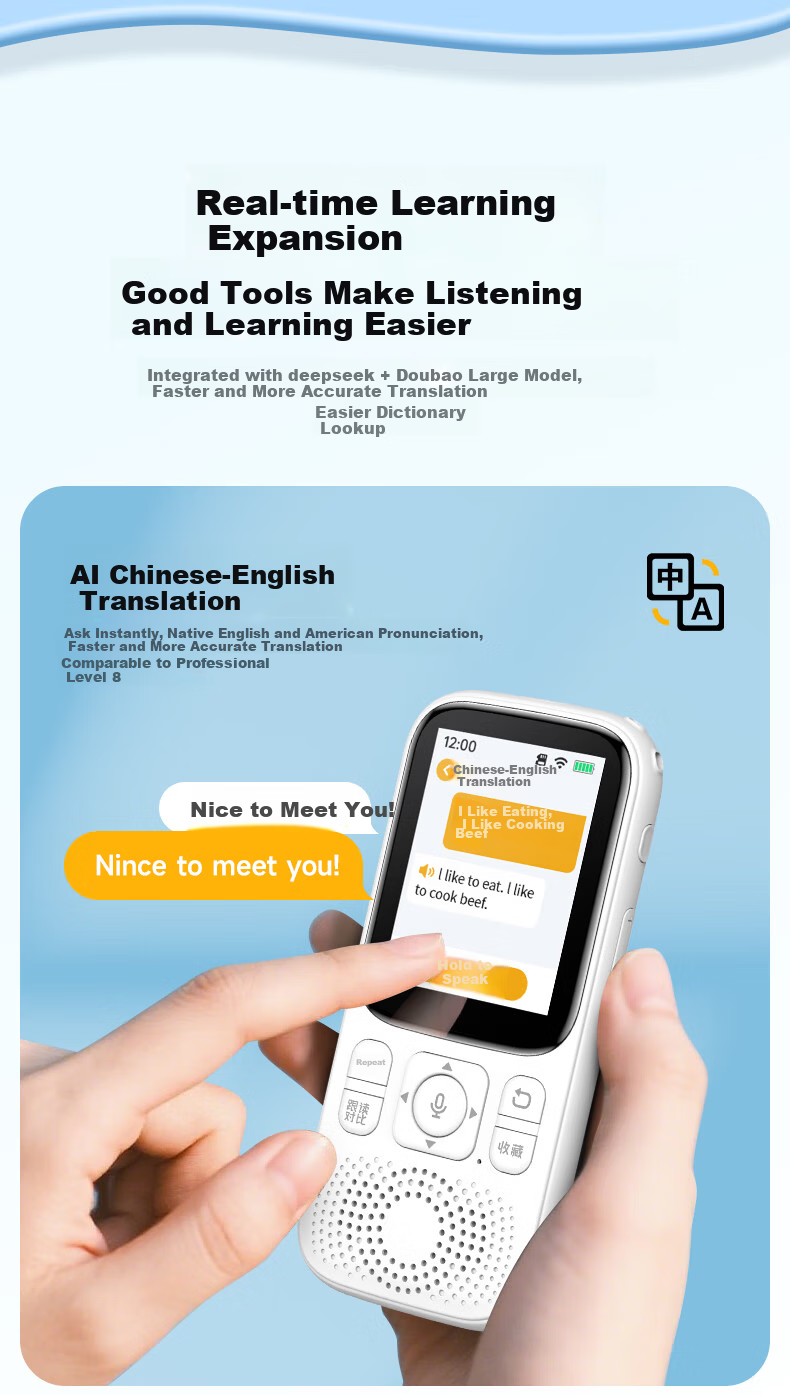 NINTAUS AI Learning Machine Listening Treasure 128GB Repeater Portable Audio Chinese English Study Enhancement Tool Synchronized New Textbook Portable Listening and Reading Device A5pro 19