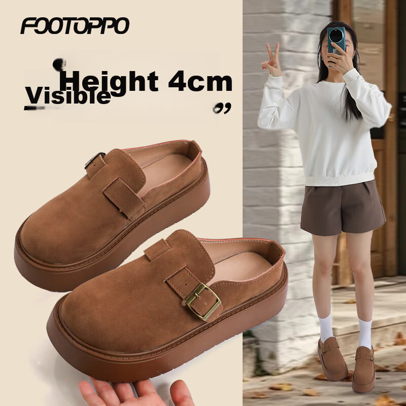 FOOTOPPO Women's Birkenstock Style Thick Sole Summer Open Toe Platform Slip-On Sandals Casual Summer Shoes