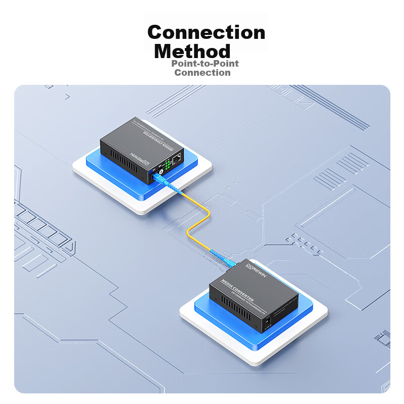 DOREWIN 100Mbps Fiber Optic Transceiver Single-Mode Single-Fiber Optical-Electrical Converter Lightning Surge Protection Fiber to Ethernet Network Adapter SC Interface 25KM Adaptive