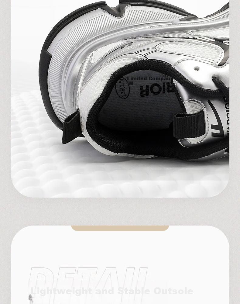 Warrior Women's Shoes 2026 New Breathable Mesh Comfortable Soft Sole White Sneakers Silver White Black Size 37 6