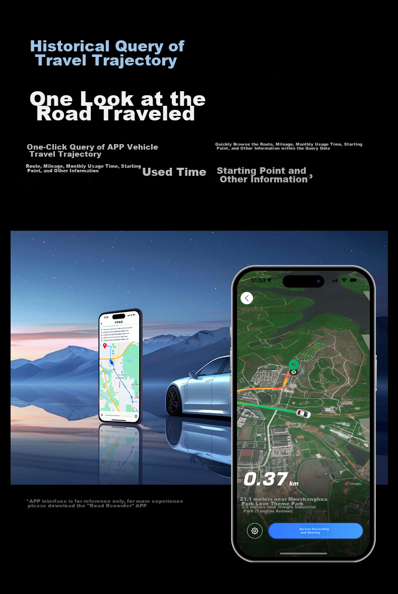 Weilute 4G Sentry Mode, Self-Driving Recorder, 360-Degree Panoramic 24-Hour Parking Monitoring, SONY Rearview Mirror 12
