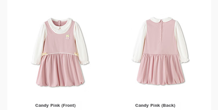 Balabala [balaOne] Kids Children's Dress Girls 2026 New Spring Fake Two-Piece Spliced Dress 8