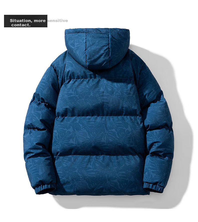 NASA MARVEL Men's Winter Padded Cotton Jacket Fleece Lined Thickened Hooded Outdoor Casual Trendy Coat 13