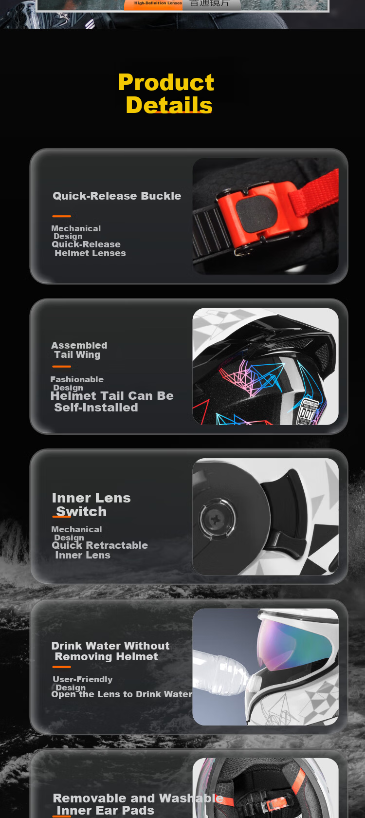 Forever 3C Certified Motorcycle Helmet Unisex Electric Vehicle Full Face Helmet Dual Lens Safety Cap ZKK999 Matte Black Speed [Anti-Fog Outer Lens + Colorful Inner Lens] 9