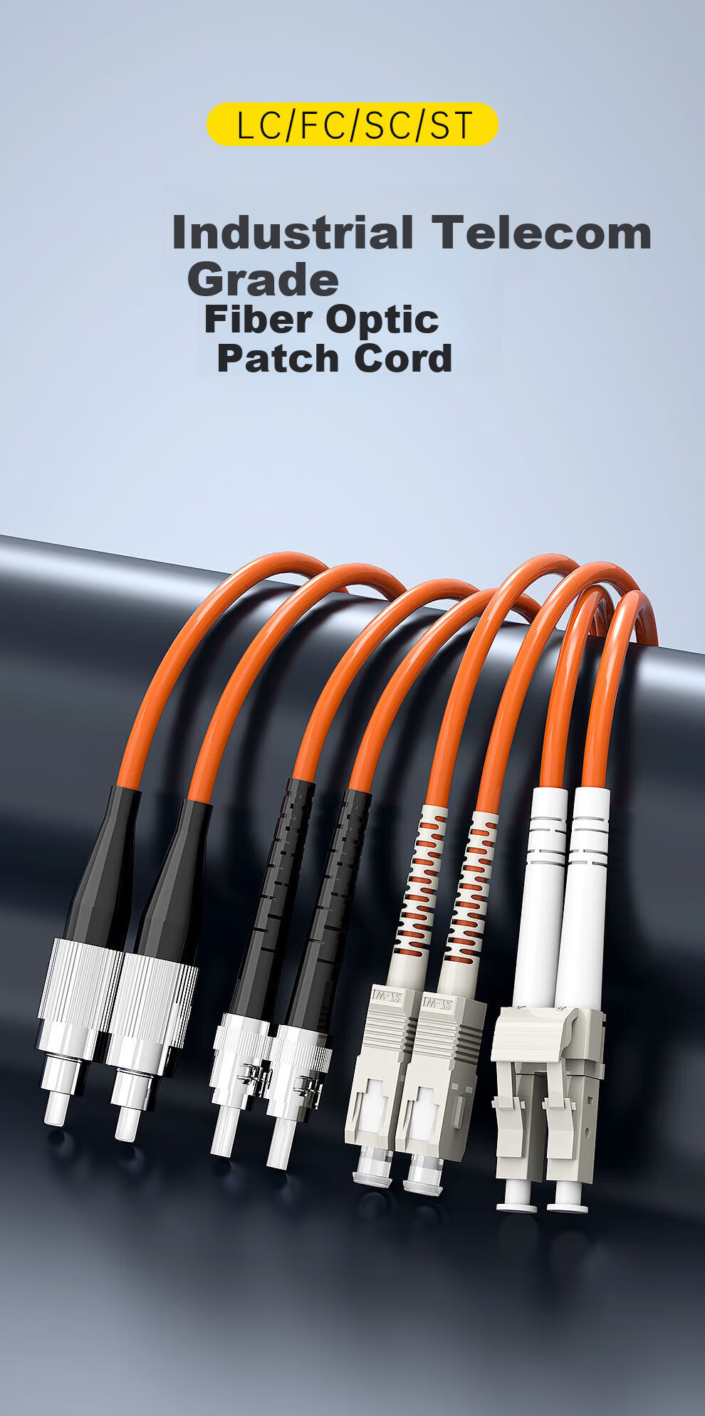 SK-LINK Fiber Patch Cable LC-LC Gigabit Multimode Duplex UPC Fiber Optic Cable Transceiver OM2 50/125um Low Smoke Halogen-Free 1 Meter SK-TX1GMM-2LCLC1M 1