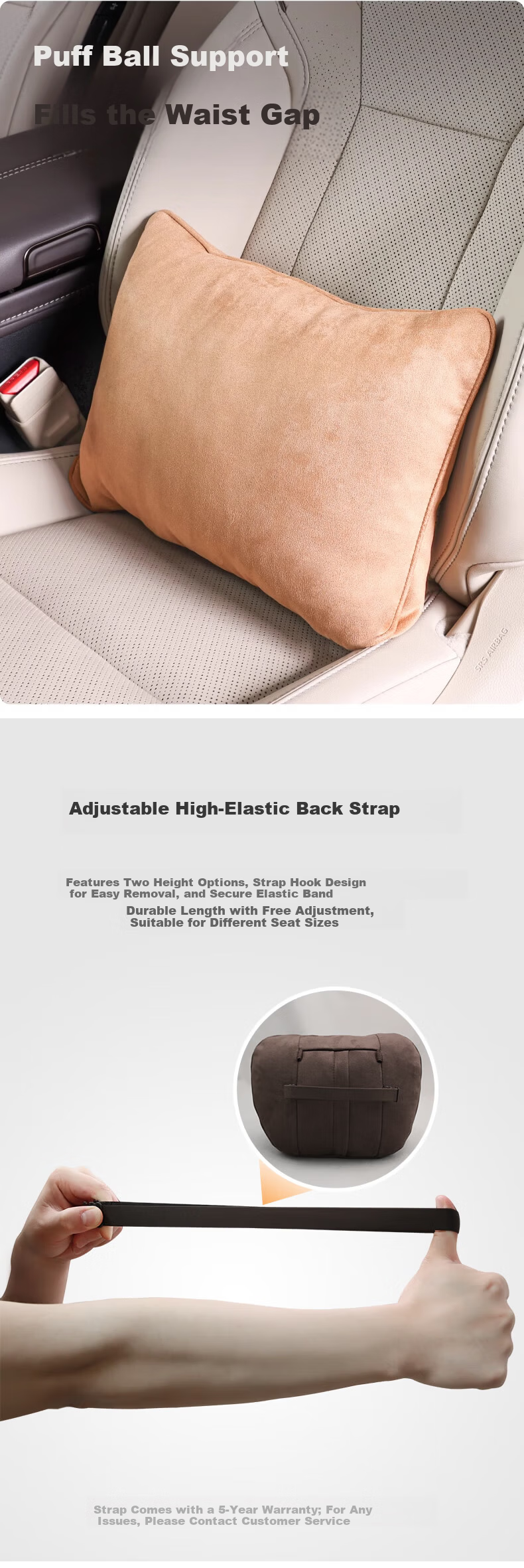 BIMLL Mercedes-Maybach Car Headrest Neck Pillow Lumbar Support Cushion Universal Car Seat Cushion 8