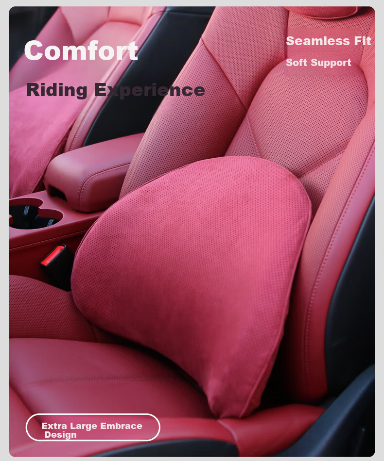 BIMLL Car Lumbar Support Cushion Office Seat Backrest Pillow Car Waist Pillow Driving Back Support 2