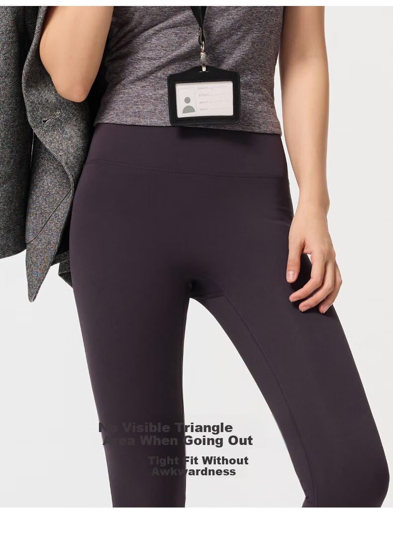 LangSha Women's Sharkskin Lycra 7A Antibacterial Fleece-Lined Thickened Winter New Seamless Yoga Thermal Leggings Carbon Gray 15