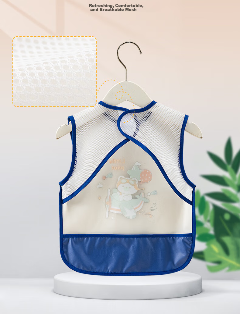 Yisheng Elephant Baby Bib Children's Summer Eating Smock Breathable Waterproof Anti-Dirt Apron for Boys and Girls Single Piece Size 110 5