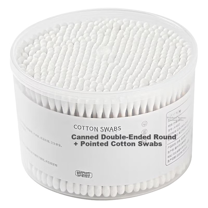 CHUSHE Cotton Swabs Box 500pcs Double-Ended 1000pcs Disposable Pointed and Rounded Tips Multipurpose Makeup Ear Cleaning Cotton Sticks