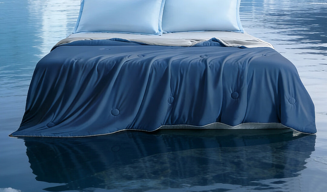 Deep Sleep Cooling Air Conditioning Quilt Ice Silk Lyocell Summer Quilt Class A Machine Washable 150*200cm Smoke Blue 2