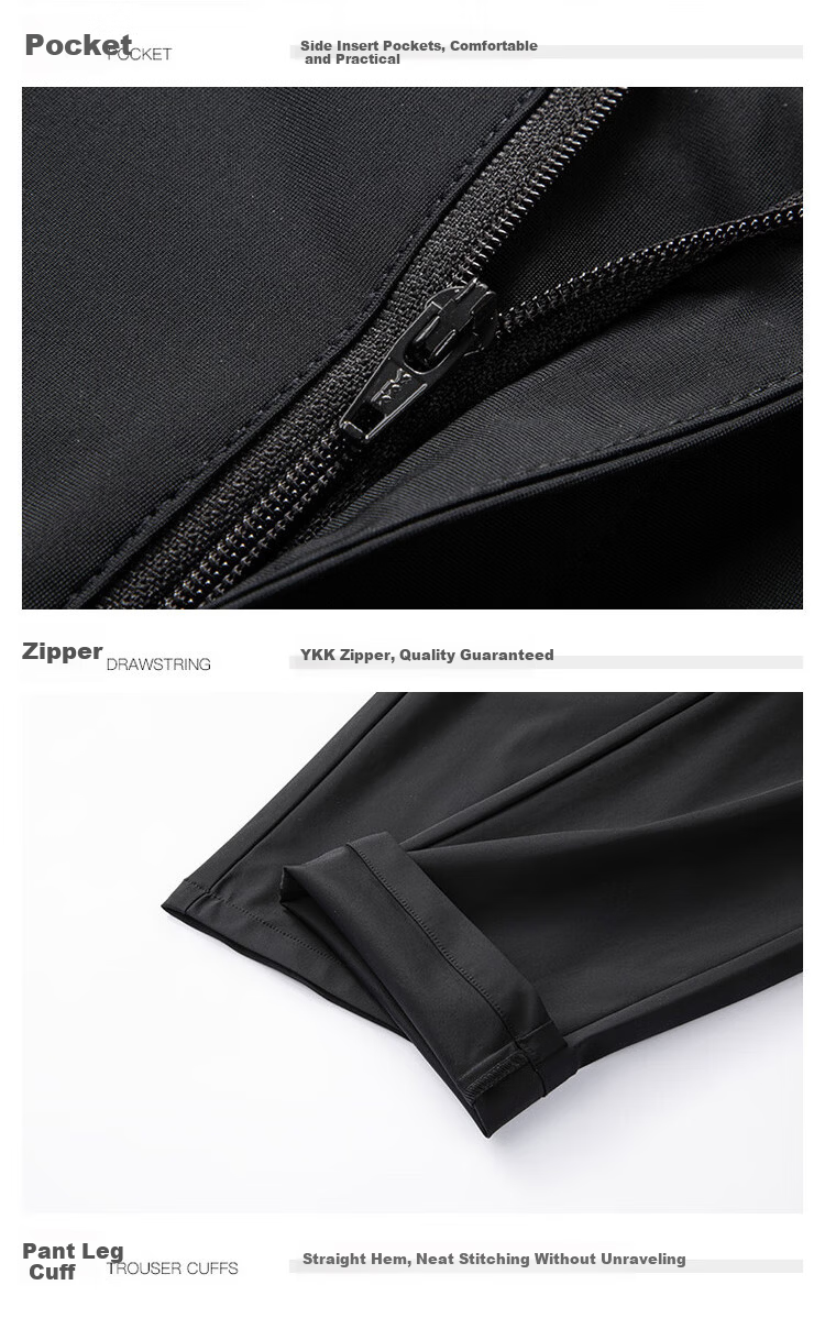 Miiow Men's Lightweight Business Four-Way Stretch Casual Pants Spring Autumn New High Elastic Breathable Slim Trousers for Men 14