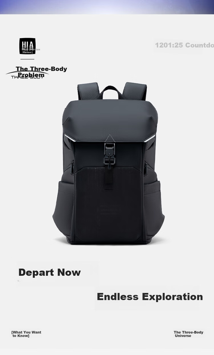 HLA Three-Body Collaboration Men's Backpack Business Travel Commuter Versatile Large Capacity Laptop Bag 2
