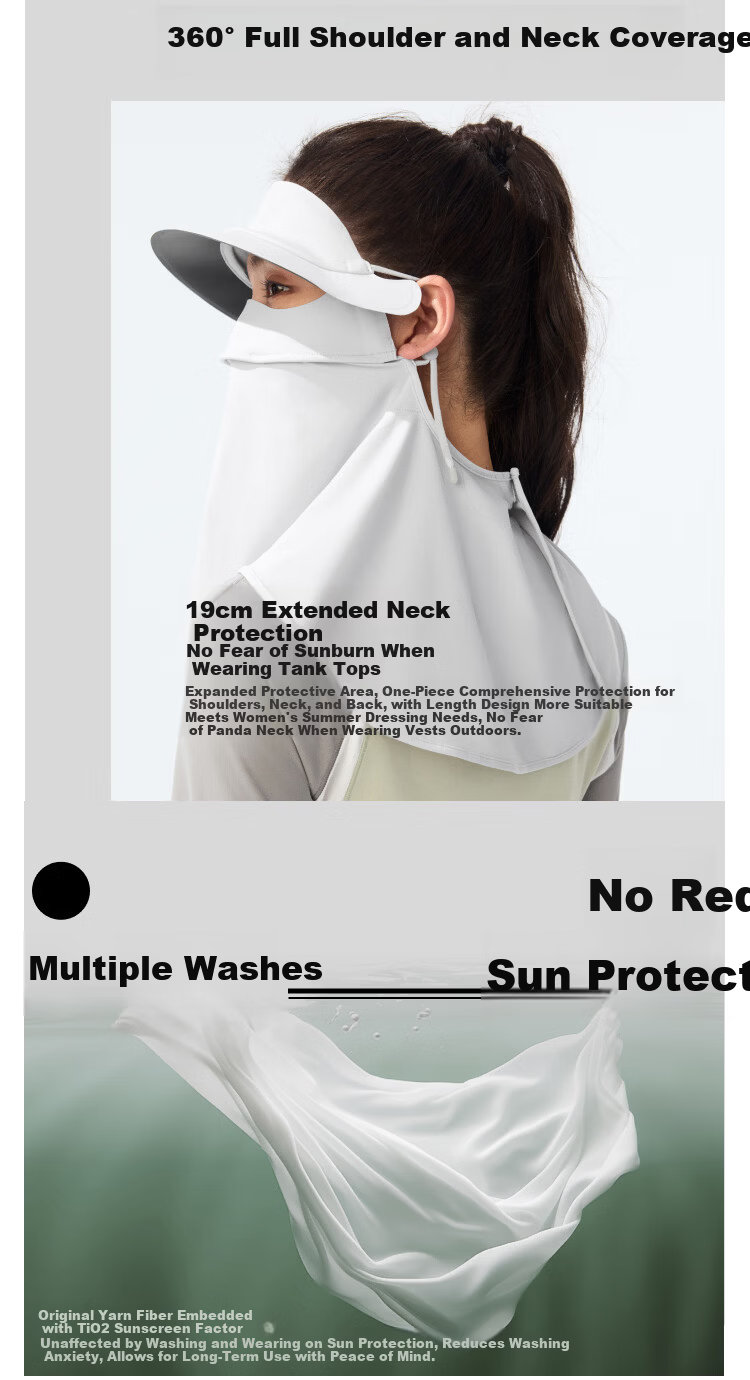 Beneunder Black Vinyl Full Face Sun Protection Mask UV Protection Bikini Extended Neck Sunshade Pink for Women 3