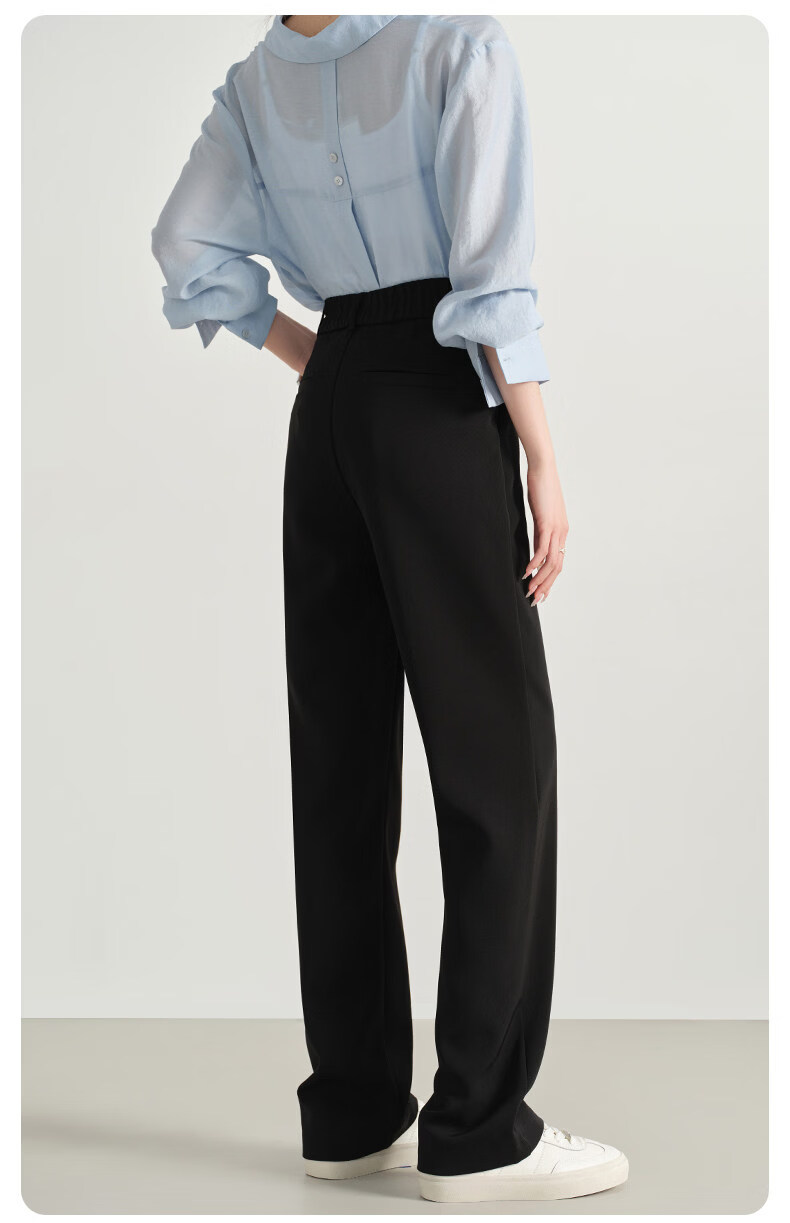 Langsha Women's Summer New Small Size Casual Suit Pants Formal Commuter Wide-Leg Slim High-Quality Trousers 15