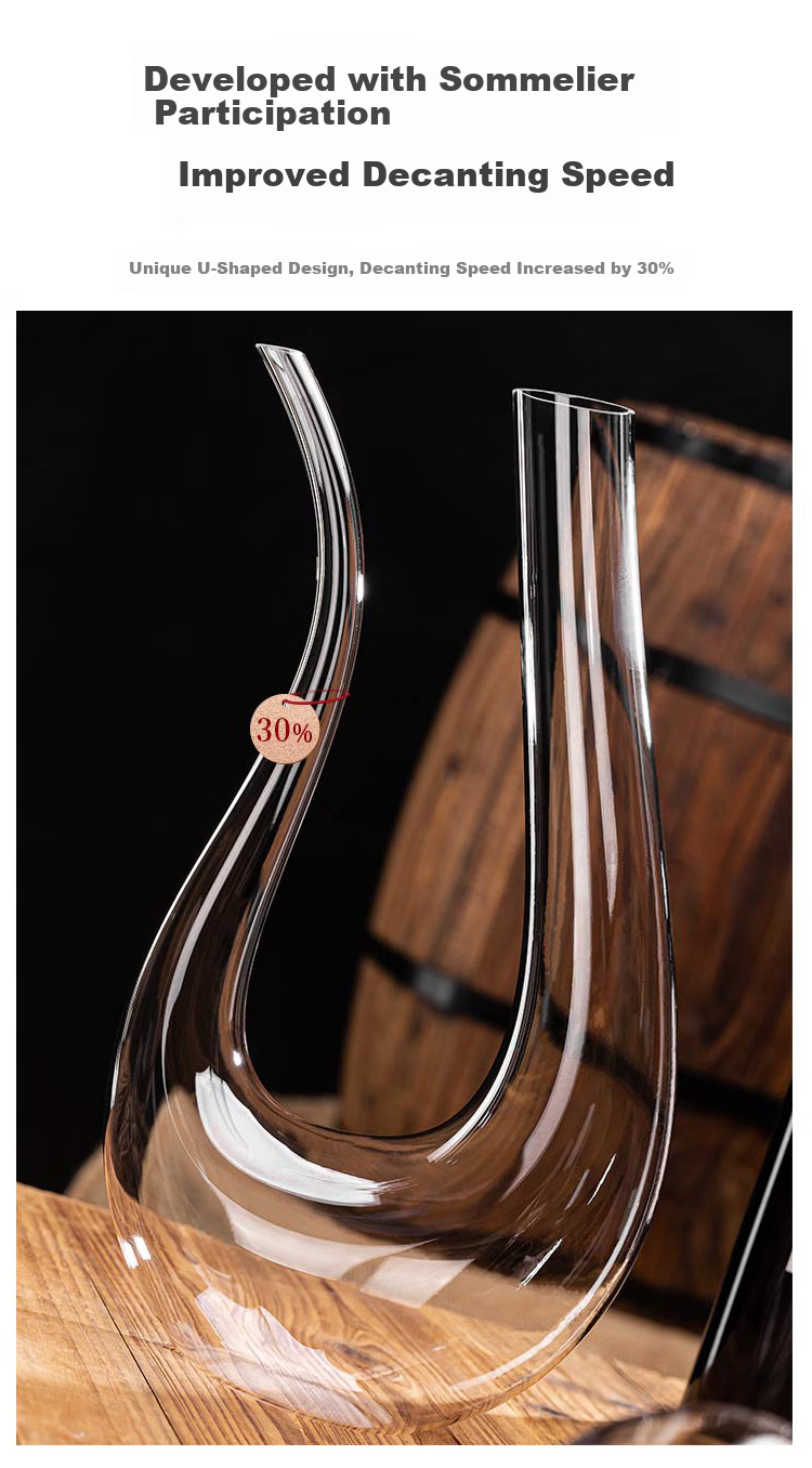 Green Apple Red Wine Glasses Large Capacity 468ml Set of 6 + Crystal Glass U-Shaped Decanter Set 4