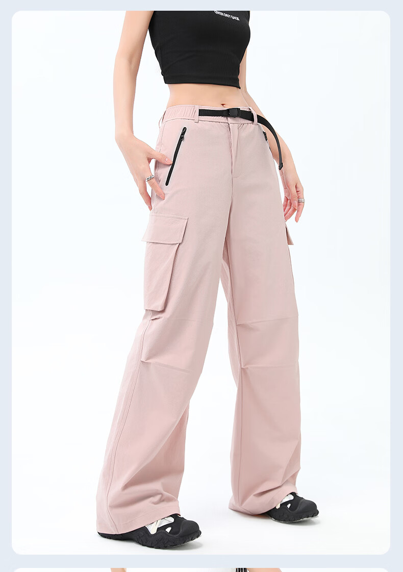 Langsha Women's Outdoor Quick-Dry Work Pants 2026 Summer Straight Loose Wide-Leg Sun-Protective Water-Repellent Casual Military Hiking Pants 23
