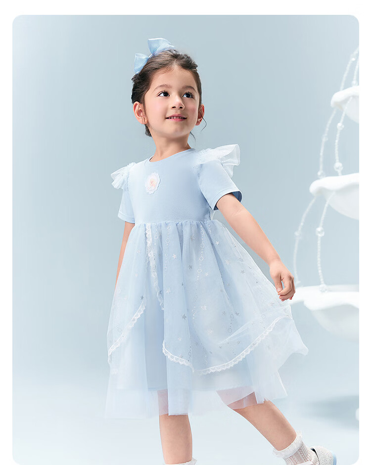 Balabala Girls Dress Children's Dress 2026 Summer New Baby Mesh Dress Sweet Princess Dress Exquisite Trendy 19