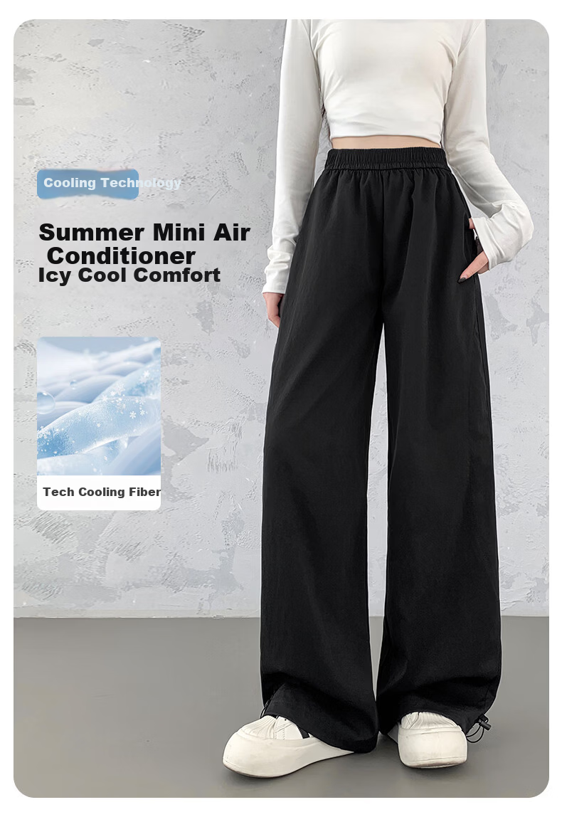 LangSha Quick-Dry Cargo Pants for Women, Spring And Summer Lightweight Style, 2026 Latest Straight-Leg Casual Versatile Wide-Leg Two-Way Tactical Sports Pants 6