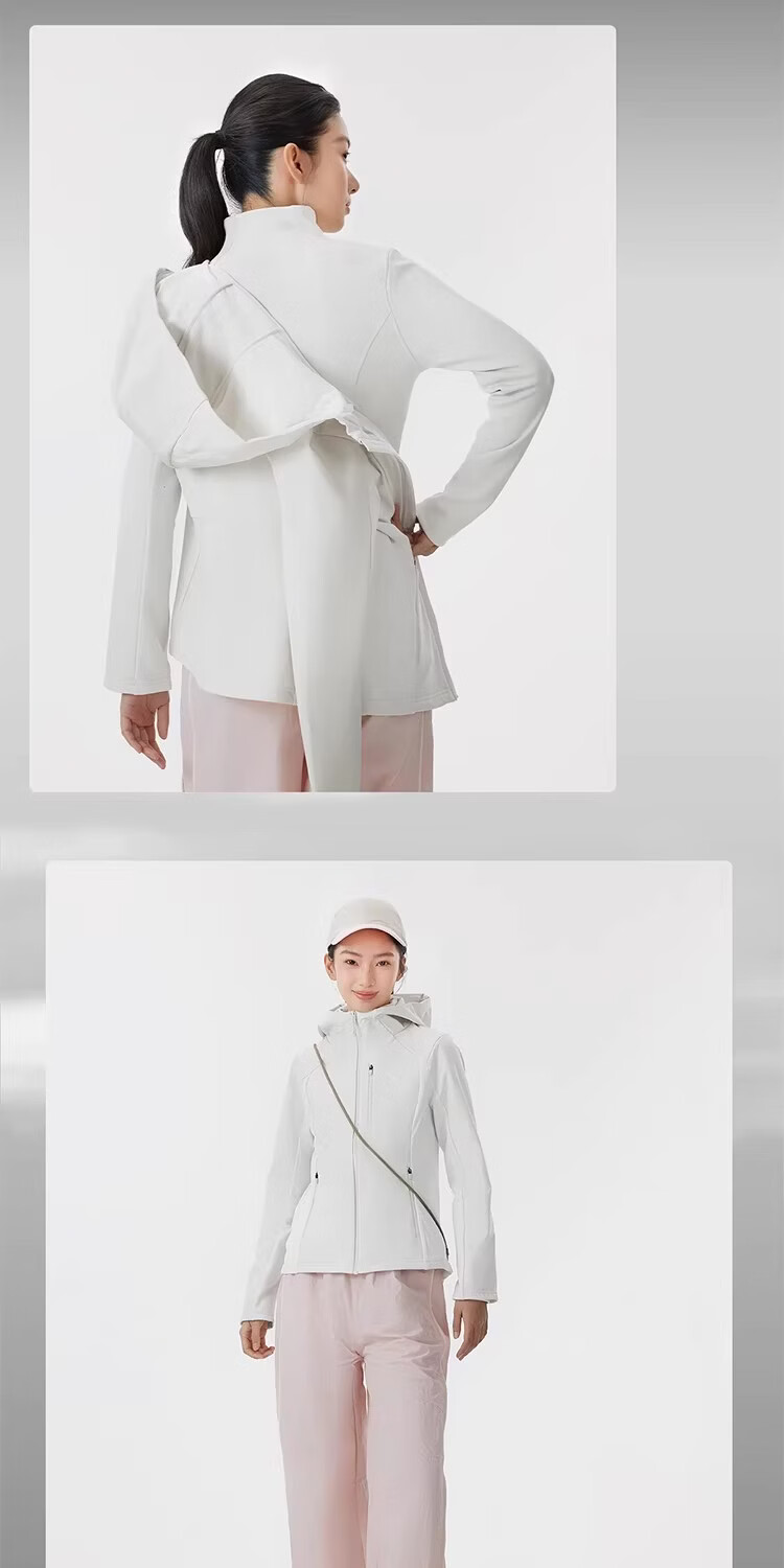 Camel [Dilireba Same Style] Women's Softshell Jacket Two-Piece Set Spring 2026 Windproof Waterproof Fleece Lined Warm Coat 18