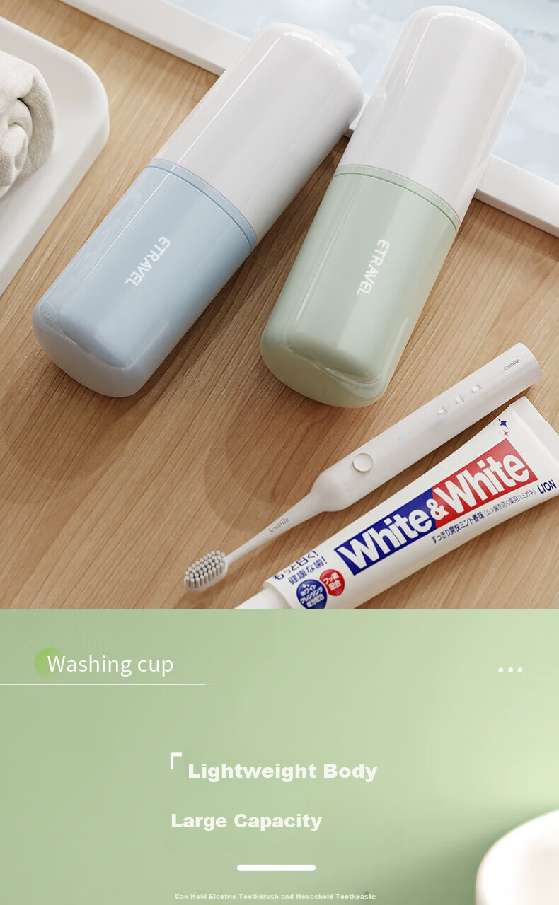 VIPY Travel Toothbrush Cup Portable Toothbrush Case Set with 2 Detachable Rinsing Cups Storage Box Empty Cups Starry Blue 3