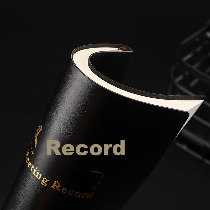 Zhongjian Stationery A5/25K Business Meeting Notebook Thin Notebook Office Meeting Memo Book Meeting Minutes Record Book Customizable 100 Sheets A5 Black 25-202 3