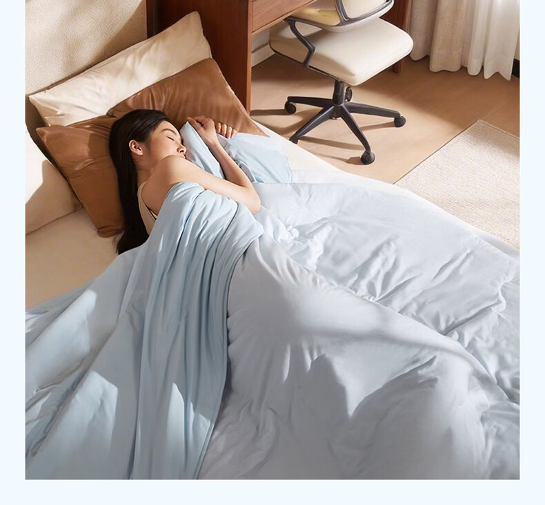 8H Class A Antibacterial Machine Washable Lyocell Austrian Linen Lenzing Tencel Summer Cooling Air Conditioning Quilt L12 Blue 15
