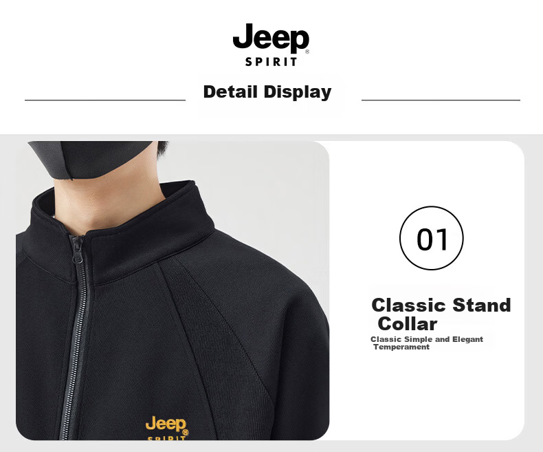 JEEP SPIRIT Men's Jacket Hoodie High-End 2026 Spring Autumn Stylish Sport Casual Trendy Top 5