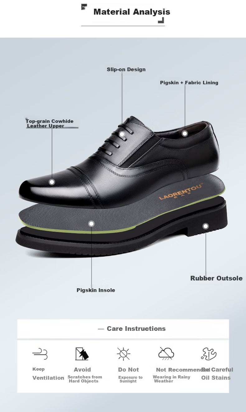 Laorentou Three-Joint Men's Genuine Leather Spring Autumn Security Business Formal Oxford Military Work Shoes TLA302 Black Size 38 3