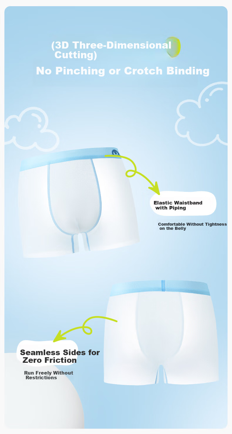 Urban Beauty Boys' Ice Silk Modal Underwear Boys' Children's Boxer Briefs for Middle and High School Students, Large Kids, Adolescents, Developmental Stage, Age 12 6