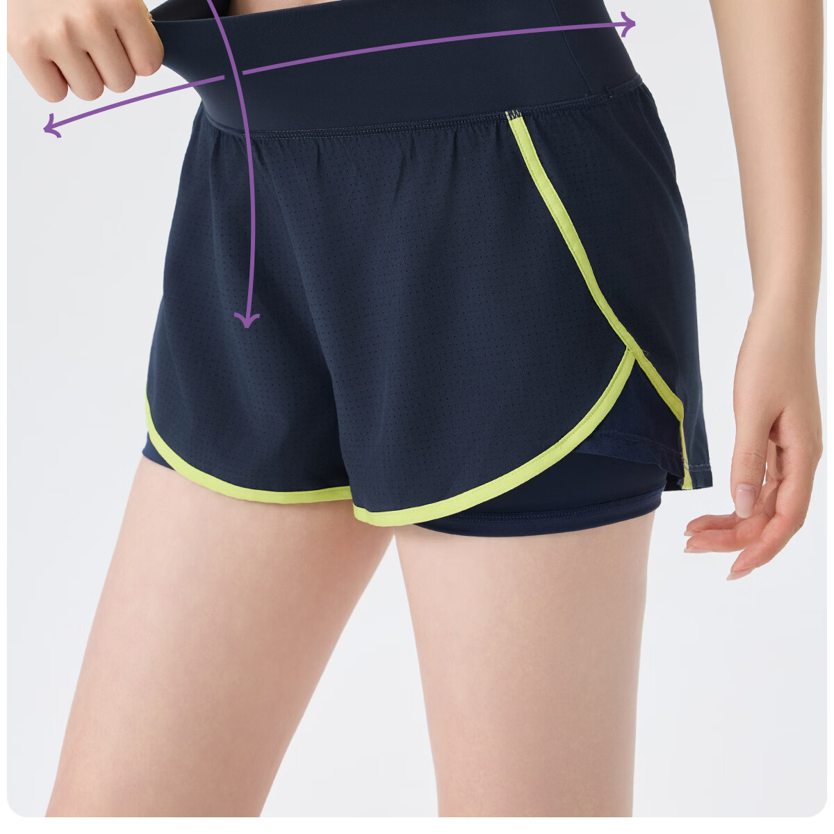 361° Women's Sports Shorts Summer New Anti-Exposure Yoga Fake Two-Piece Fitness Running Shorts 8