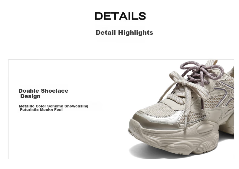 Belle Chunky Dad Sneakers for Women, 2026 New Spring And Summer Mesh Breathable Sports Casual Shoes JD028AM6 Apricot Color Size 36 8