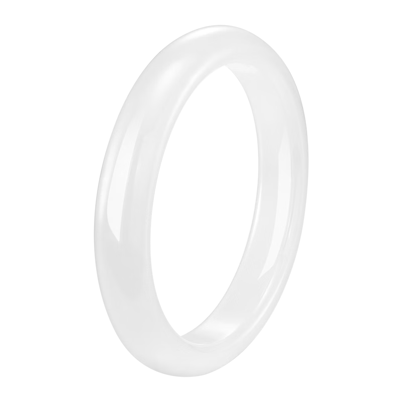 Shuibei White Moonlight Chalcedony Bangle for Women Simple Elegant Chalcedony Bracelet Birthday Gift for Wife Girlfriend