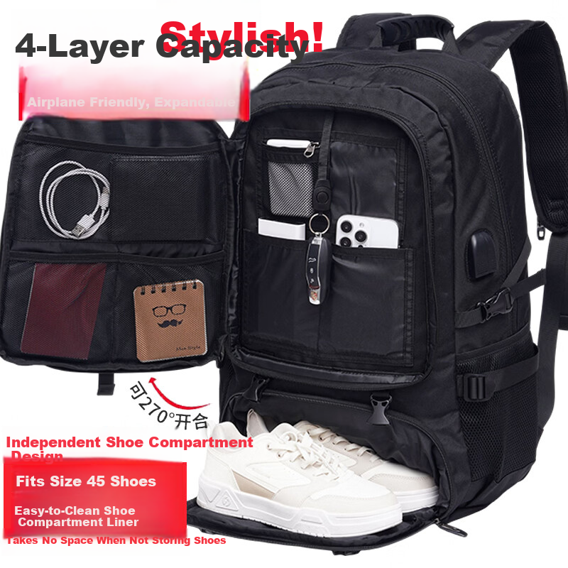 JEEP Men's Large Capacity Travel Backpack Commuter Business Short Trip Laptop Bag Outdoor Hiking Backpack