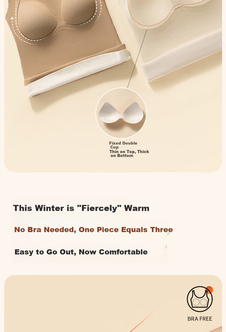 Urban Beauty Women's Thermal Vest with Chest Pad Thin Inner Wear Base Layer Wool Silk Thermal Underwear Autumn Shirt 11